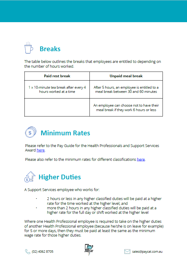 Pay Guide Health Professionals And Support Services Award 2021 at Nancy
